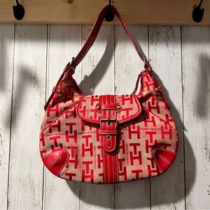 Tommy Hilfiger red and white purse 12” x 8 1/2”